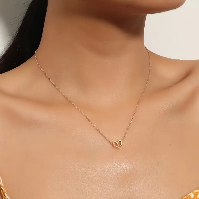 Double Heart Pendant - Necklace